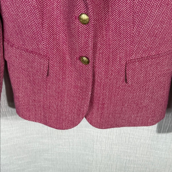 J. Crew herringbone pink wool blazer size 4 - Picture 4 of 8